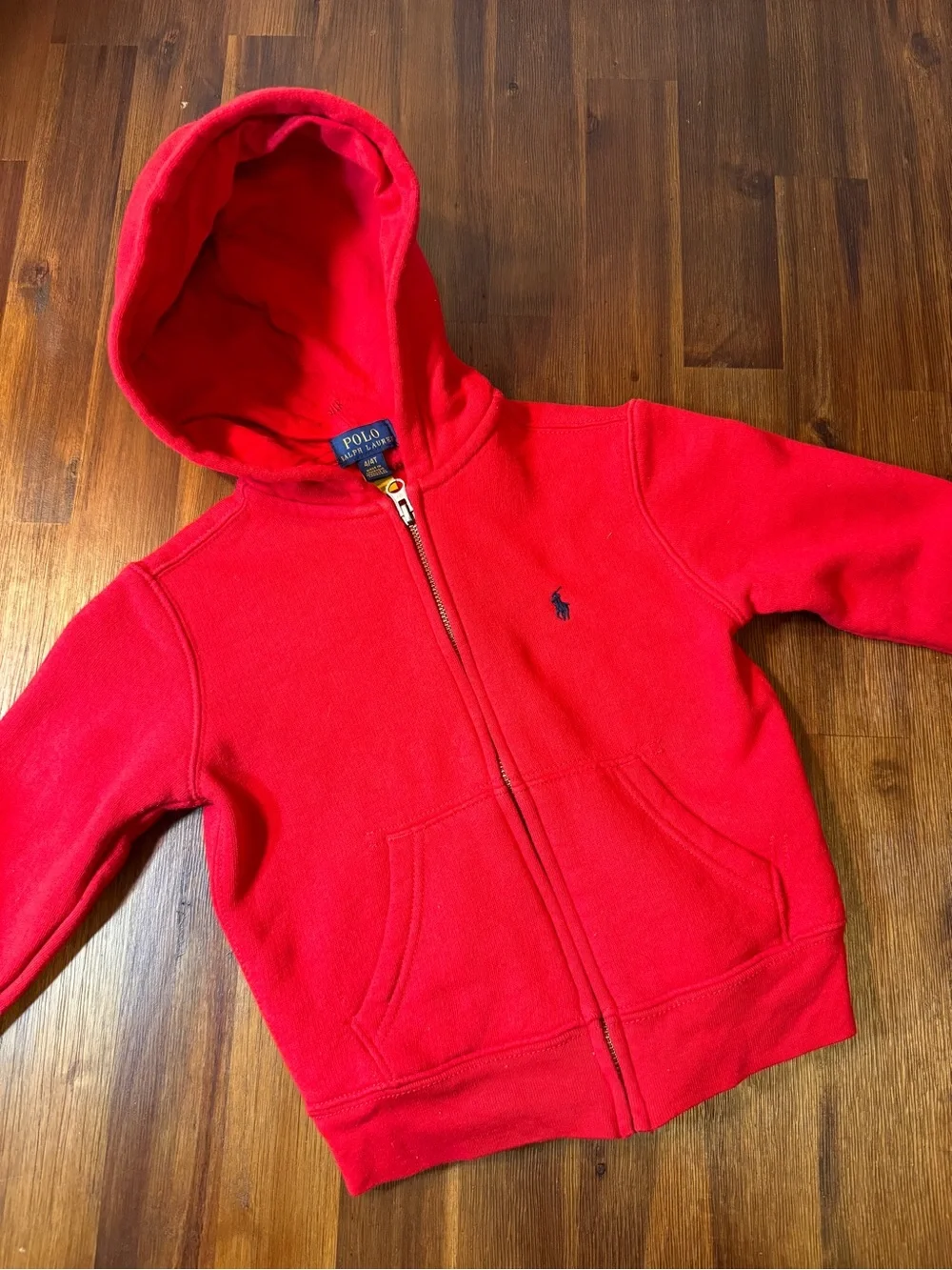 Polo Ralph Lauren Boys Red Full-Zip Hoodie 4/4T Classic Pony